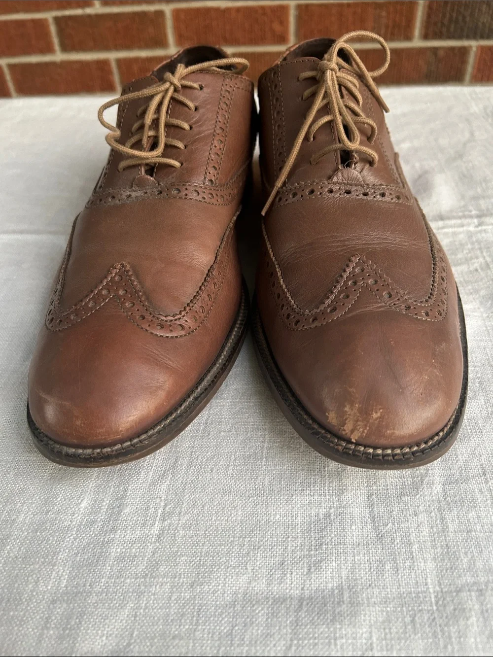 Cole Haan Men's Classic Brown Leather Wingtip Oxford Shoes